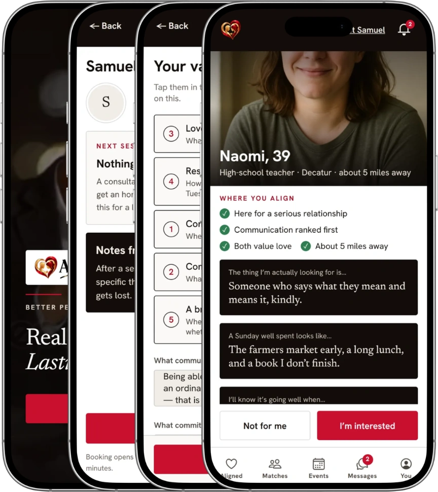 A profile in the app, in her own words